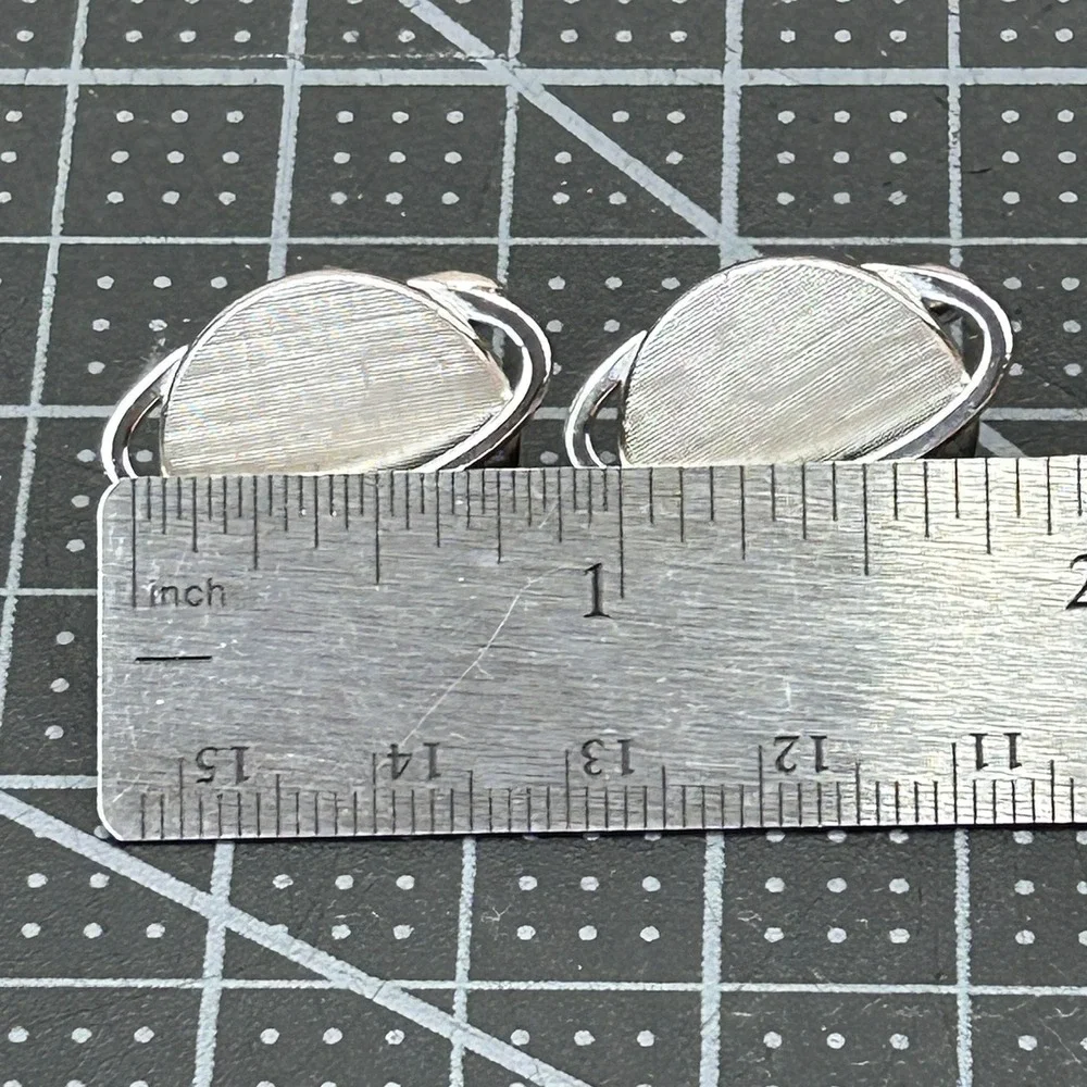 Vintage Swank Saturn Planet Cufflinks Silver Tone Mid Century Modern Space Theme